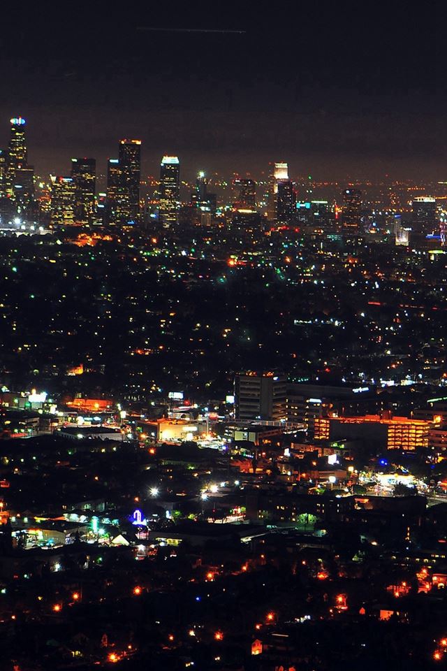 640x960 City View Night Light - dark (black) iPhone 4s Wallpaper
