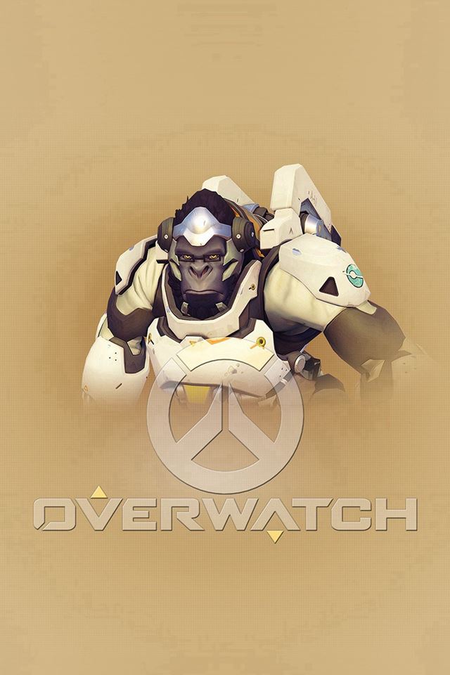 640x960 Overwatch Winston Cute Game Art Illustration - cute iPhone 4s Wallpaper