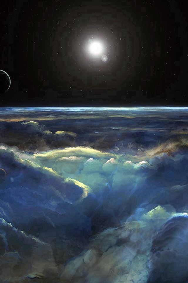 Space View Art Iillust Dark iPhone 4s wallpaper 