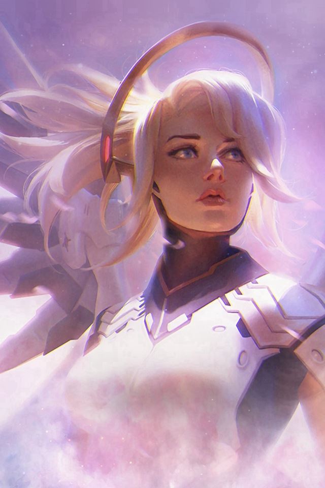 640x960 Mercy Overwatch Game Art Illustration - popular iPhone 4s Wallpaper