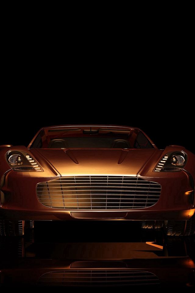 640x960 Dark Sportscar Gold Art Illustration - sports iPhone 4s Wallpaper