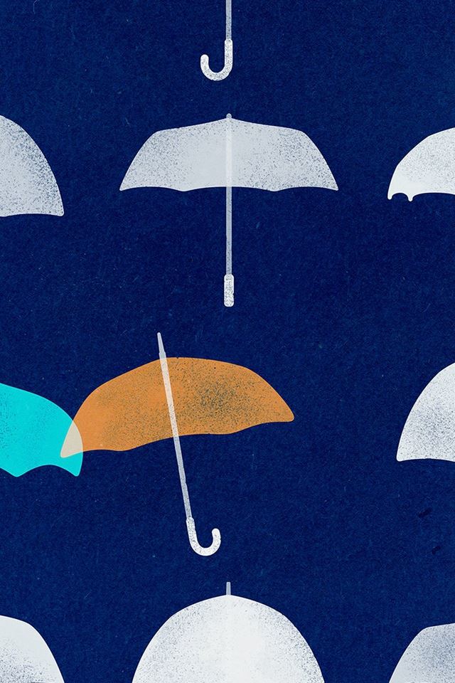 640x960 Blue Umbrella Cute Minimal Art Disney - disney iPhone 4s Wallpaper
