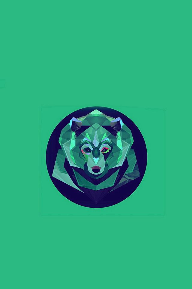 640x960 Bear Polygon Art Animal Green - animal iPhone 4s Wallpaper