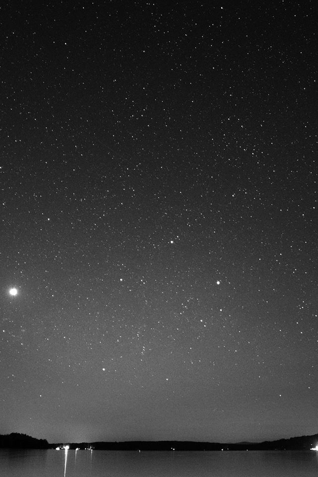 640x960 Night Beach Sea Vacation Nature Star Sky Dark Bw - nature iPhone 4s Wallpaper