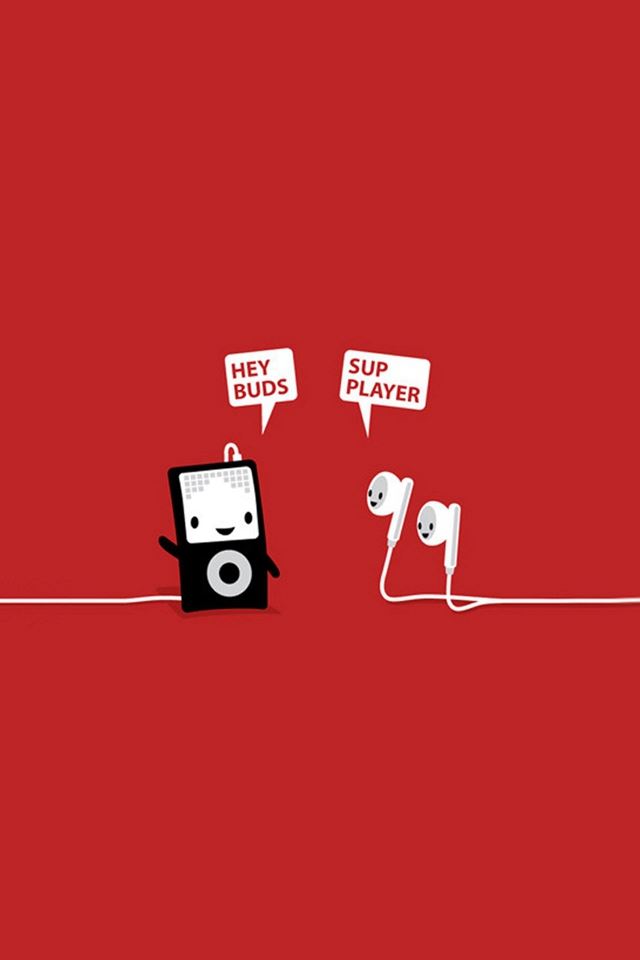 Funny Music Headphones Player Buds iPhone 4s Wallpapers Free Download