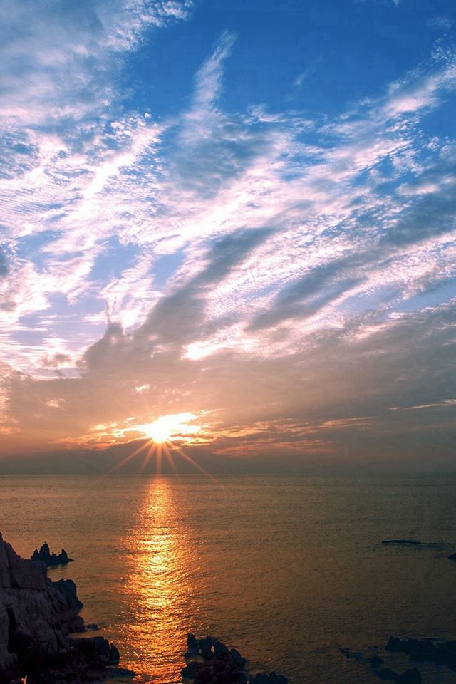 640x960 Sunset Sky Cloud Sea Rock Bridge Nature - bridge iPhone 4s Wallpaper