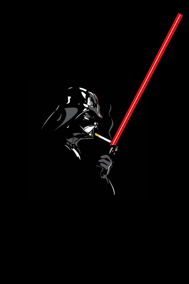 640x960 Darth Vader Smoke Break -  iPhone 4s Wallpaper
