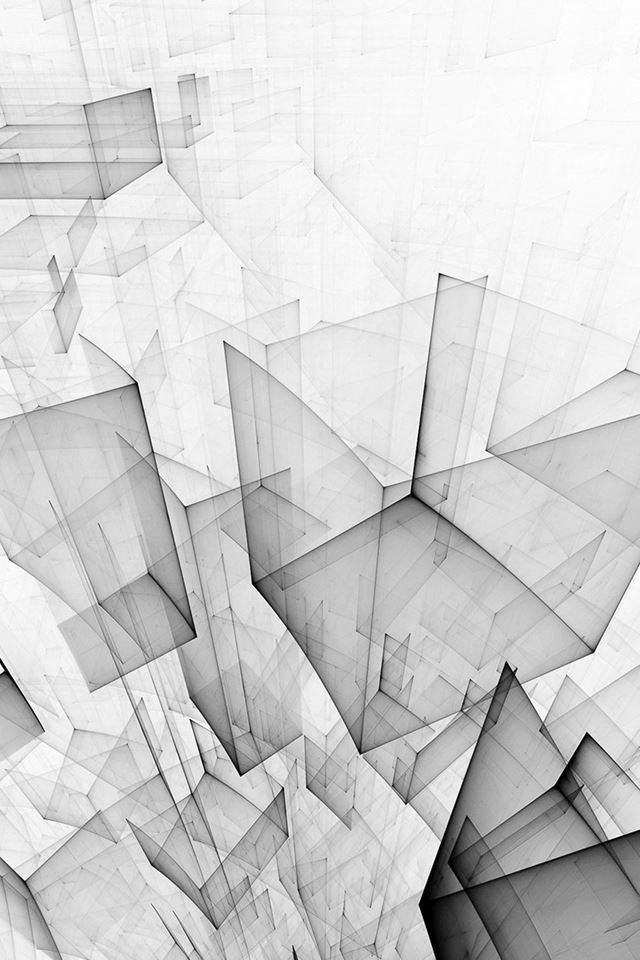 640x960 Abstract Bw White Cube Pattern - bw iPhone 4s Wallpaper