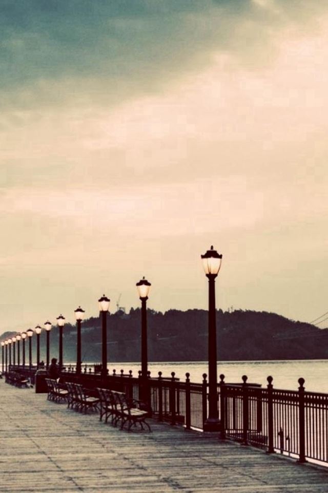 640x960 Long Street Pier Skyscape Scenery - hill iPhone 4s Wallpaper