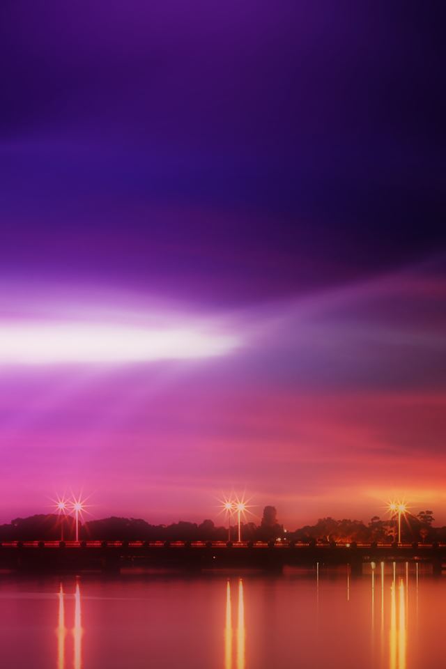 640x960 Nighttime Bridge - city iPhone 4s Wallpaper