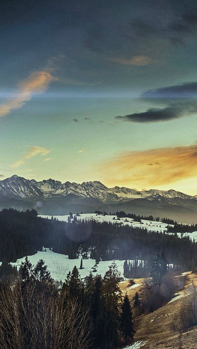640x1136 Fall Mountain Nature Sky Flare Sun - mountain iPhone 4s Wallpaper