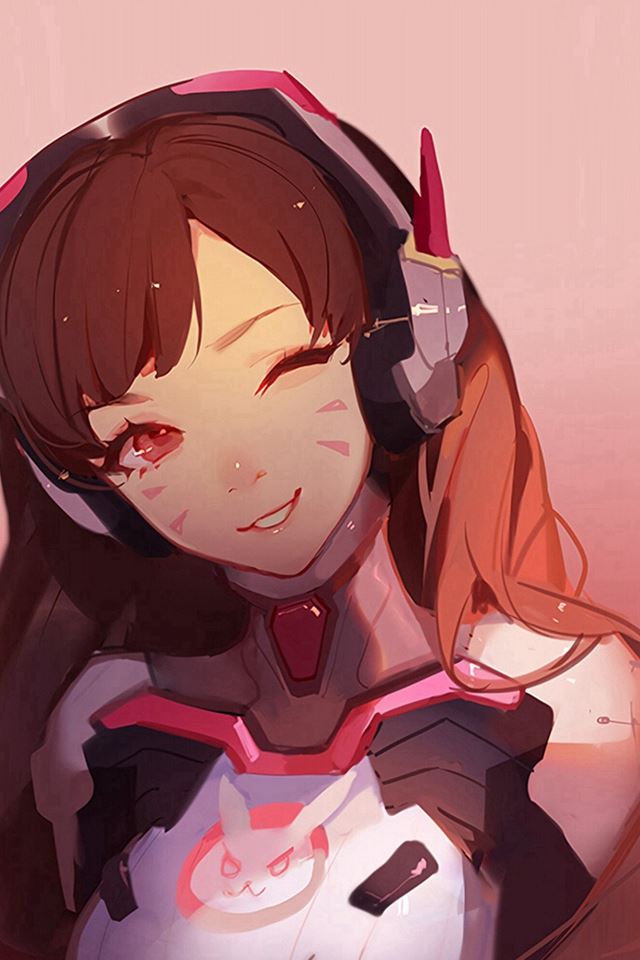 640x960 Dva Overwatch Cute Anime Game Art Illustration - anime iPhone 4s Wallpaper