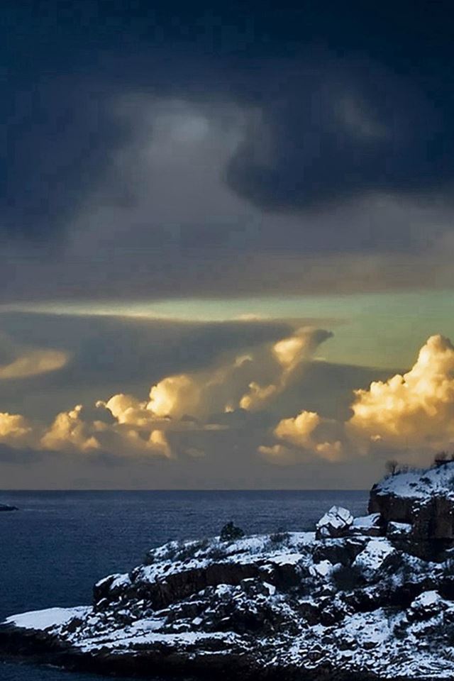 640x960 Coastal Landscape At Dusk -  iPhone 4s Wallpaper