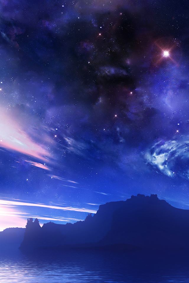 640x960 Night Sky - clouds iPhone 4s Wallpaper