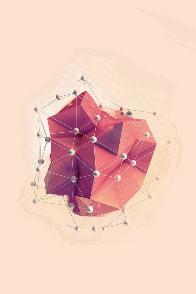 640x960 Abstract Red Art Multigons Cg Art Illust - illust iPhone 4s Wallpaper