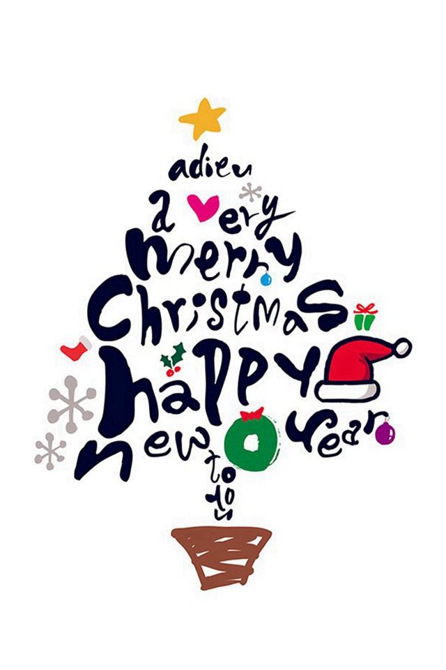 640x960 Tree Holiday Christmas Illustration Art - holiday iPhone 4s Wallpaper