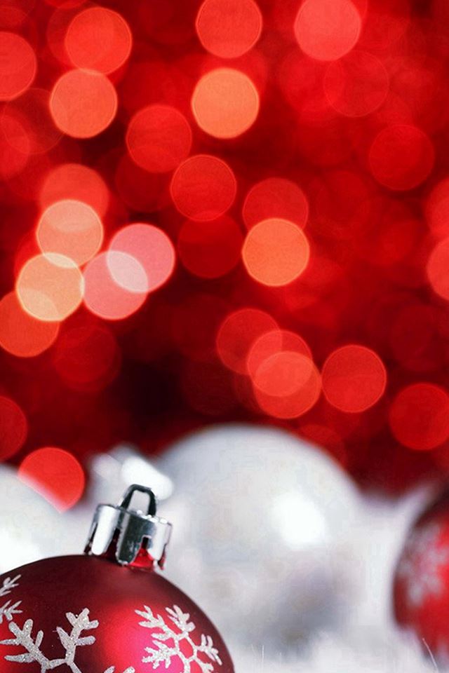 640x960 Christmas Bokeh Holiday Red Illustration Art - holiday iPhone 4s Wallpaper