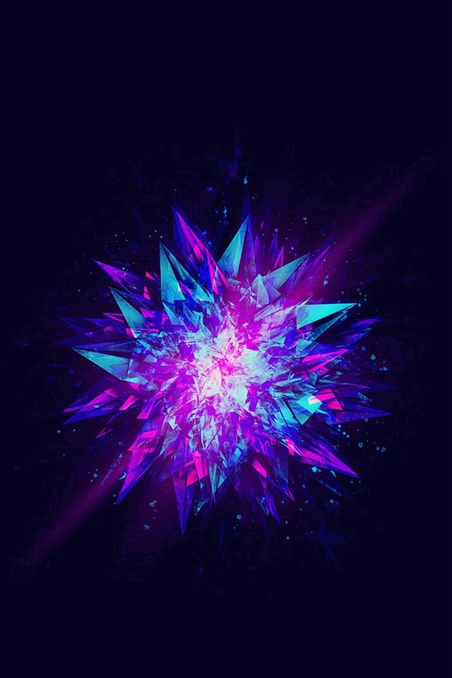 640x960 Fractal Blast Minimal Blue Abstract Illustration Art - minimal iPhone 4s Wallpaper