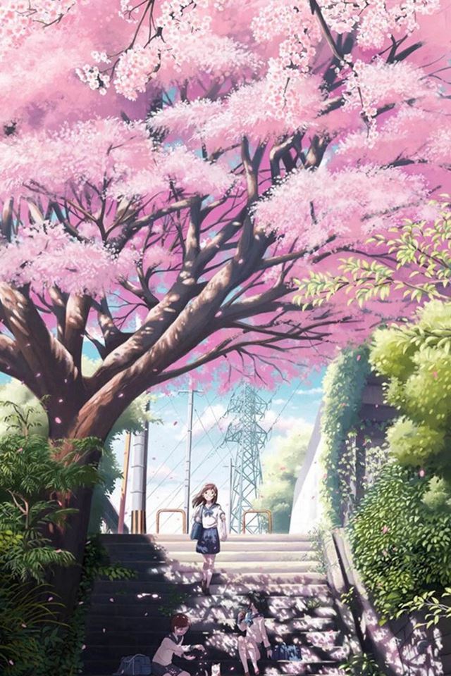 640x960 Anime Dreamy Girl Step -  iPhone 4s Wallpaper
