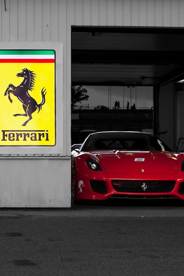 640x960 Ferrari Garage - gray iPhone 4s Wallpaper
