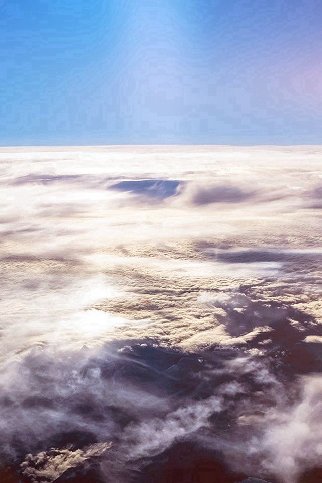 Sky Earth Blue Fly Cloud Sunny Flare iPhone 4s wallpaper 