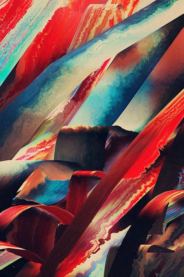 640x960 Watercolored Lines Art Red Pattern -  iPhone 4s Wallpaper