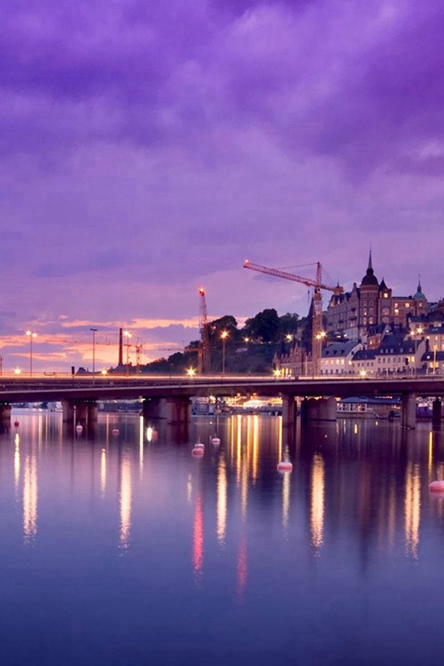 640x960 Sunset Scene In Stockholm - dusk iPhone 4s Wallpaper