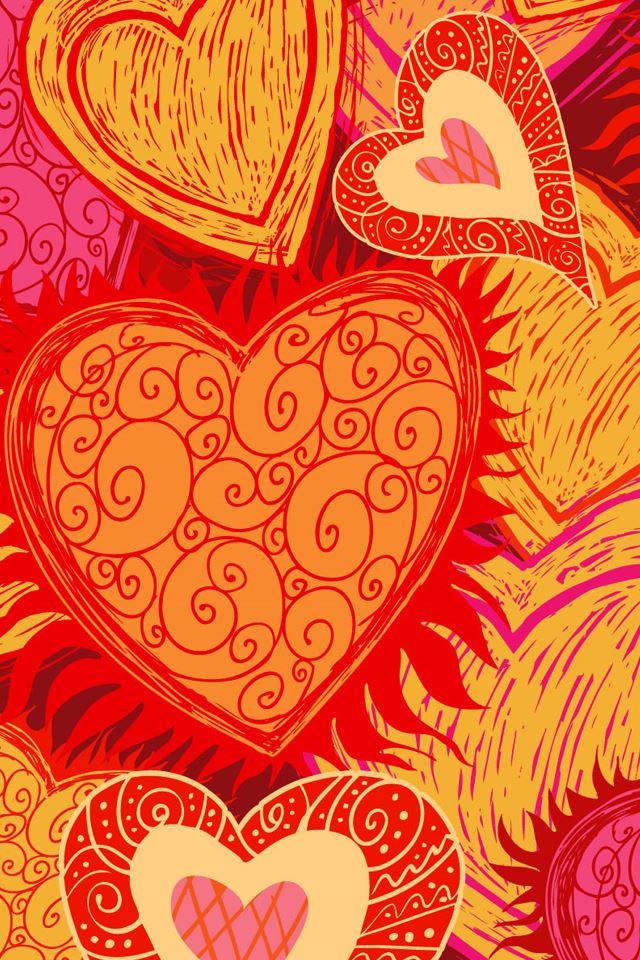 640x960 Red Hearts - love iPhone 4s Wallpaper