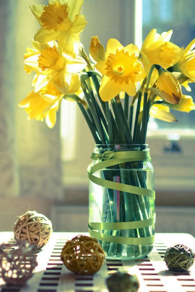 640x960 Morning Warm Sunshine Bright Desk Flowers Vase - bright iPhone 4s Wallpaper