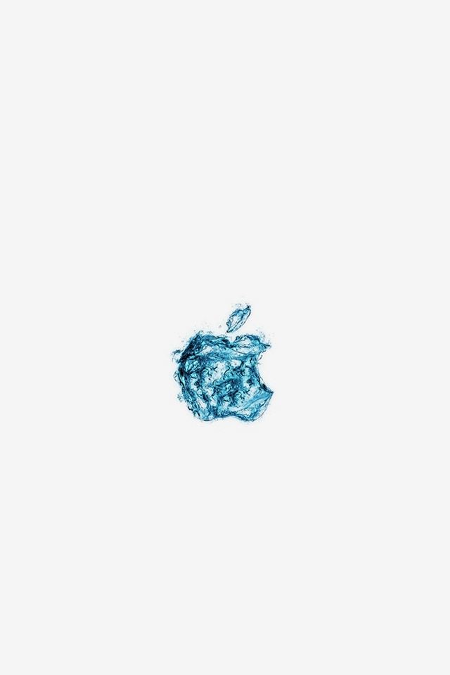 640x960 Apple Logo Water White Blue Art Illustration - logo iPhone 4s Wallpaper