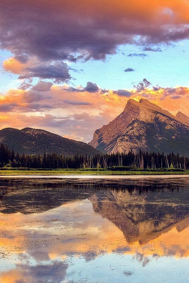 640x960 Mountain Lake Sunset Nature Summer - lake iPhone 4s Wallpaper