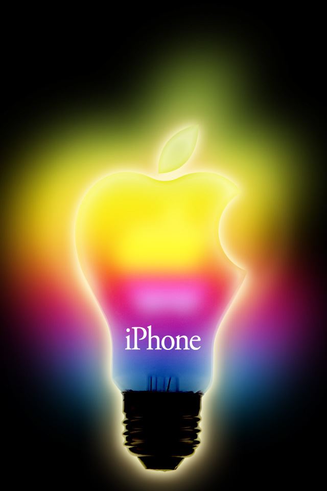 640x960 Rainbow Apple Light - rainbow iPhone 4s Wallpaper