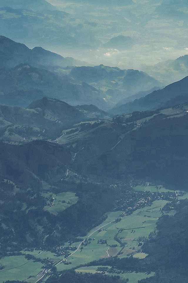 640x960 Mountain Nature Blue Green Summer Earth - plain iPhone 4s Wallpaper