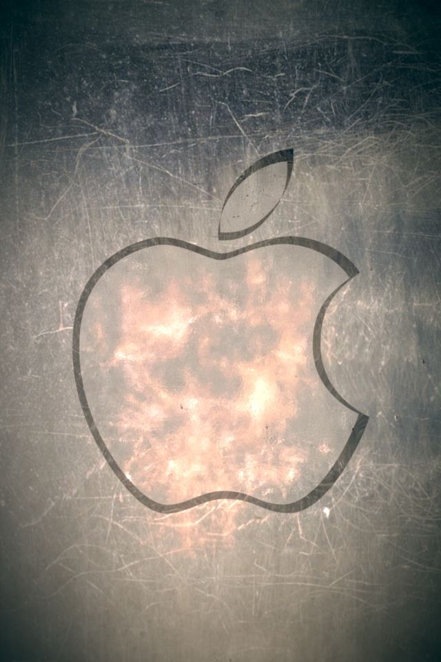 640x960 Apple Ice Logo - gray iPhone 4s Wallpaper