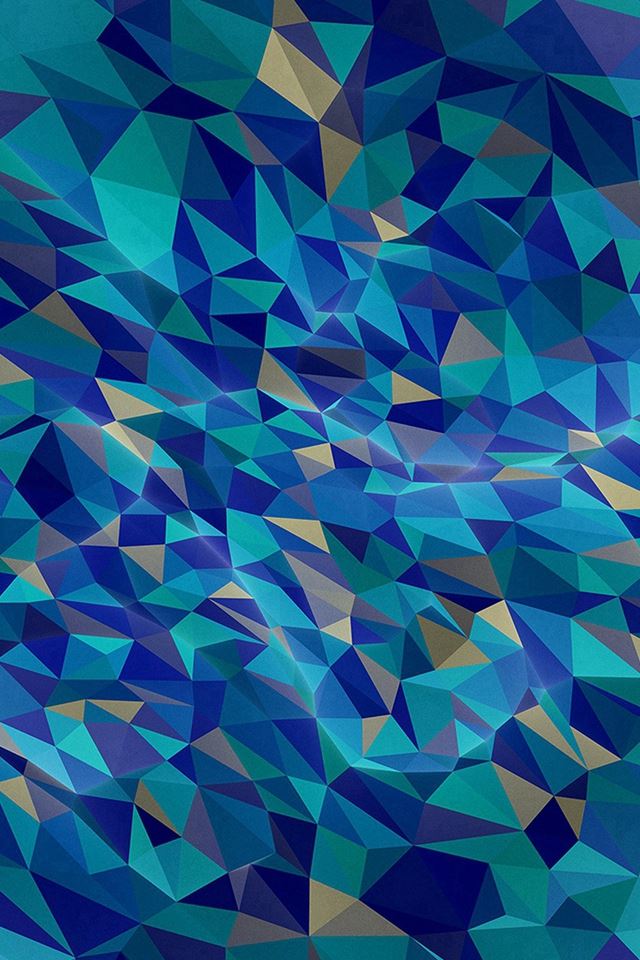 640x960 Metaphysics Art Blue Polygon Pattern - polygon iPhone 4s Wallpaper