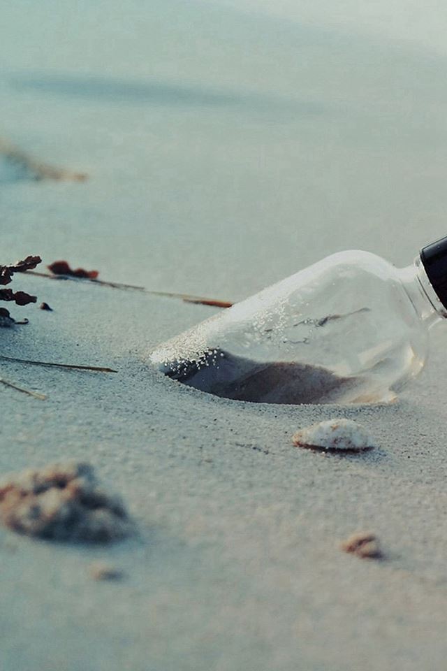 640x960 Pure Simple Beach Wish Bottle Landscape - sandy iPhone 4s Wallpaper