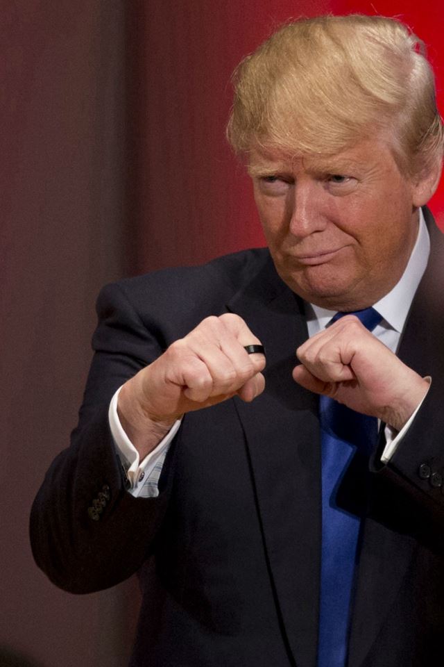 640x960 Donald Trump Fists Funny -  iPhone 4s Wallpaper