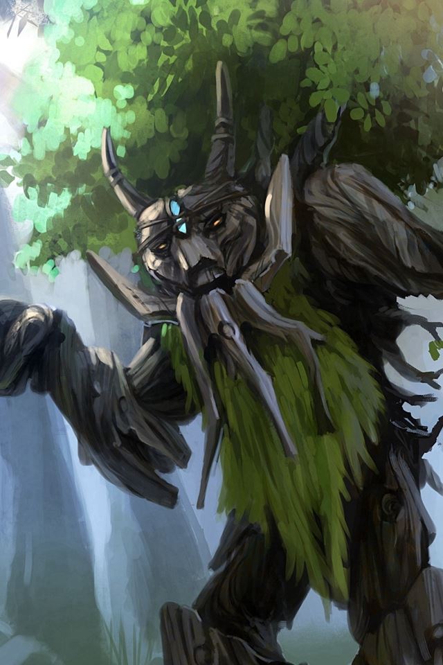 640x960 Dota 2 Treant Protector Trees Art - poster iPhone 4s Wallpaper