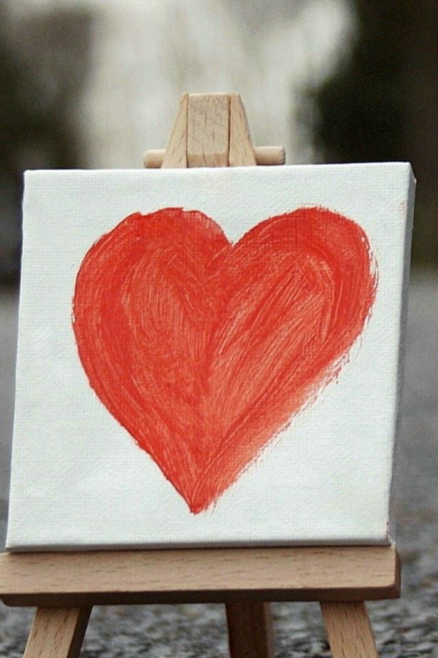 640x960 Love Heart Painting Board Artwork - board iPhone 4s Wallpaper