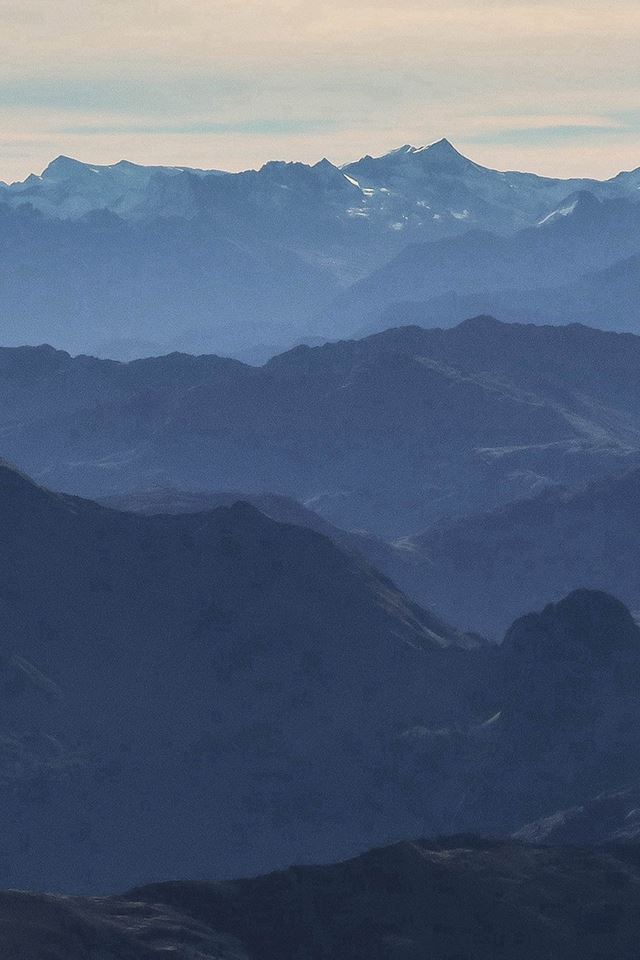 640x960 Morning Mountain Fog Blue Sky Nature -  iPhone 4s Wallpaper