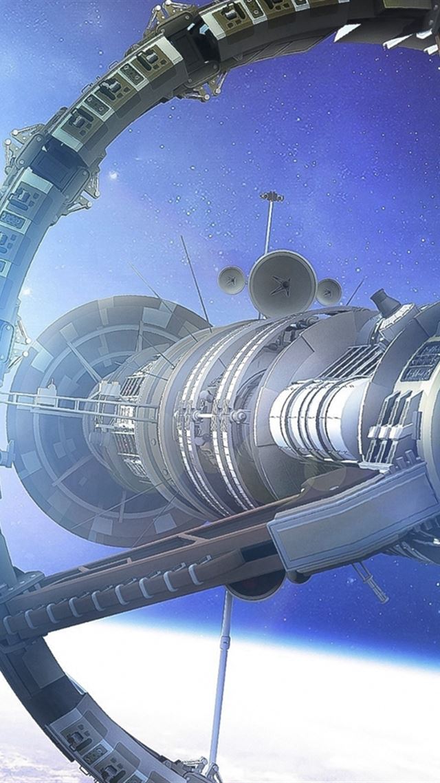 640x960 Space Planet Ship Art Star - brown iPhone 4s Wallpaper