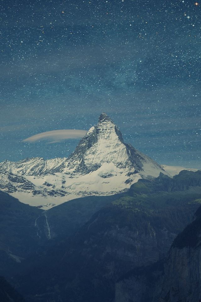 640x960 Switzerland Alps Mountains Night Beautiful Landscape - switzerland iPhone 4s Wallpaper