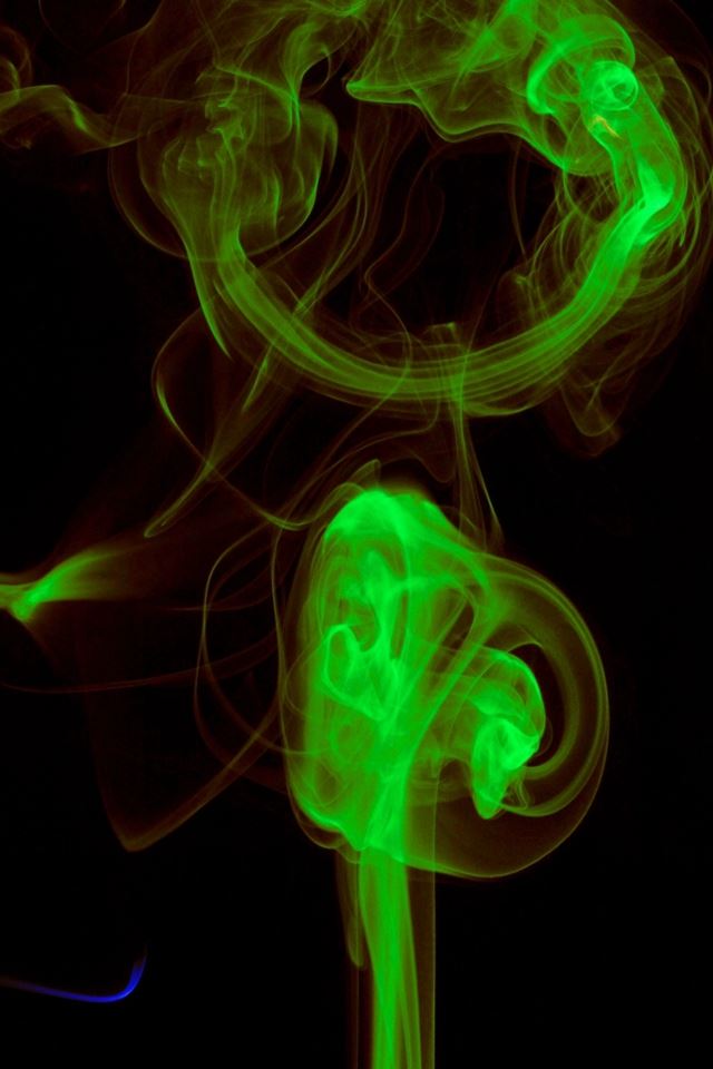 640x960 Abstract 3D Art Light Silky Dark - green iPhone 4s Wallpaper