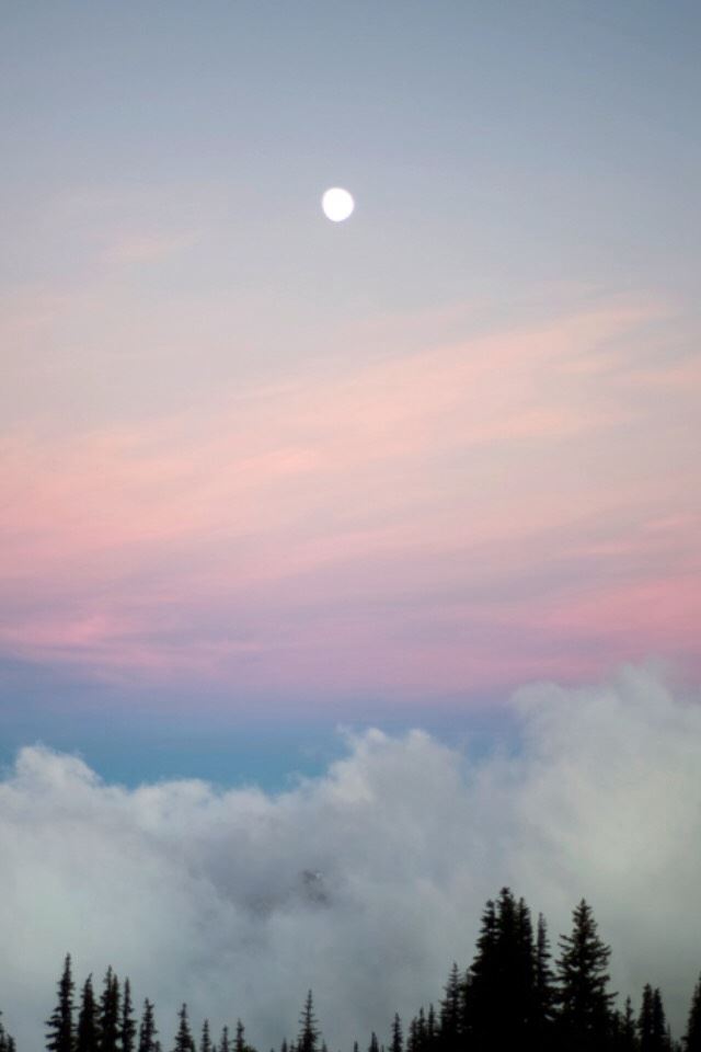 640x960 Moon Over Forest Valley Clouds - moon iPhone 4s Wallpaper