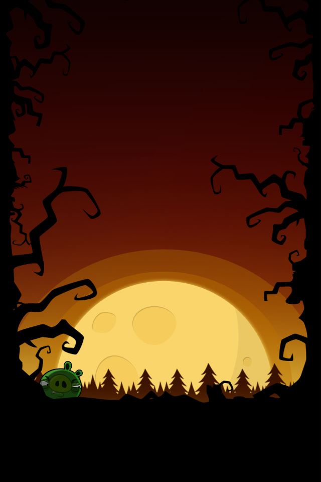640x960 Angry Birds Pig - tree iPhone 4s Wallpaper