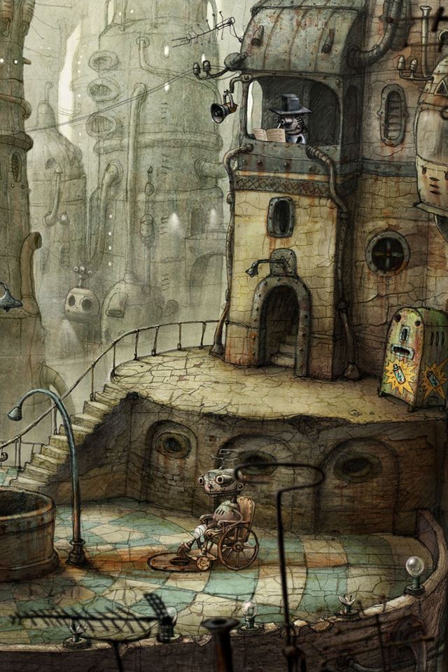 640x960 Grunge World - brown iPhone 4s Wallpaper