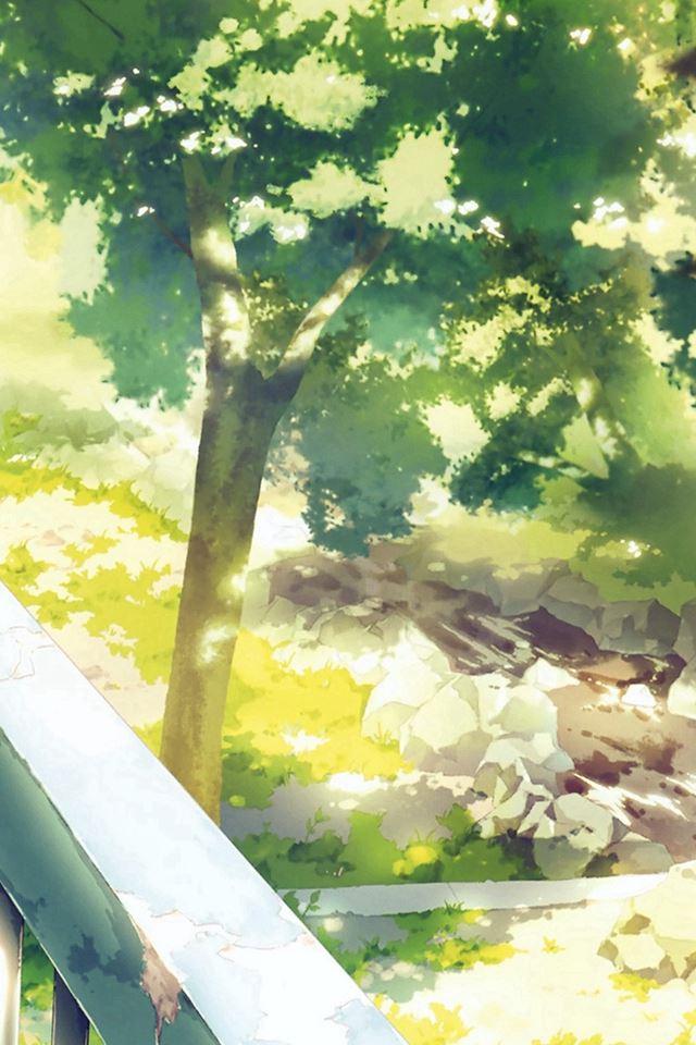640x960 Anime Background Art Illust Forest - brown iPhone 4s Wallpaper