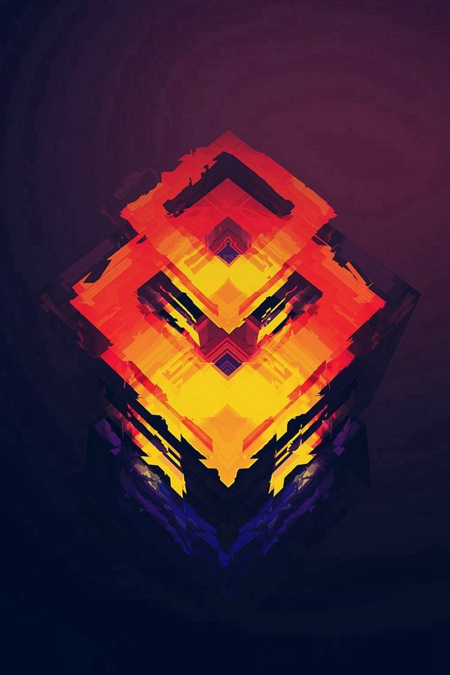 640x960 Abstract Digital Graphic Art Illust - orange iPhone 4s Wallpaper