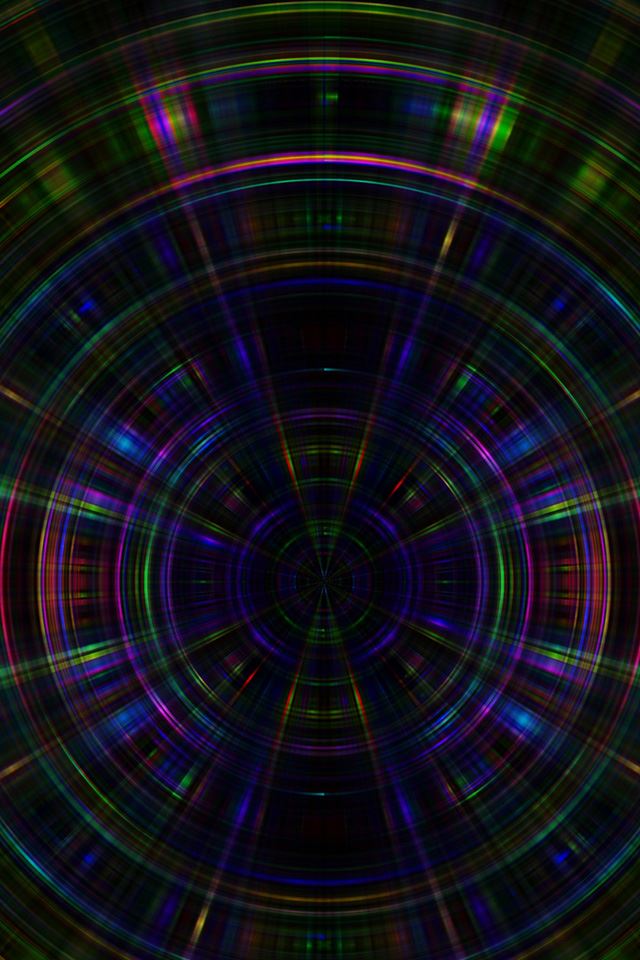 640x960 Circle abstract dark rainbow pattern - circle iPhone 4s Wallpaper