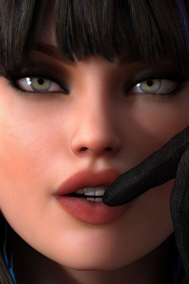 640x960 Girl face - brown iPhone 4s Wallpaper